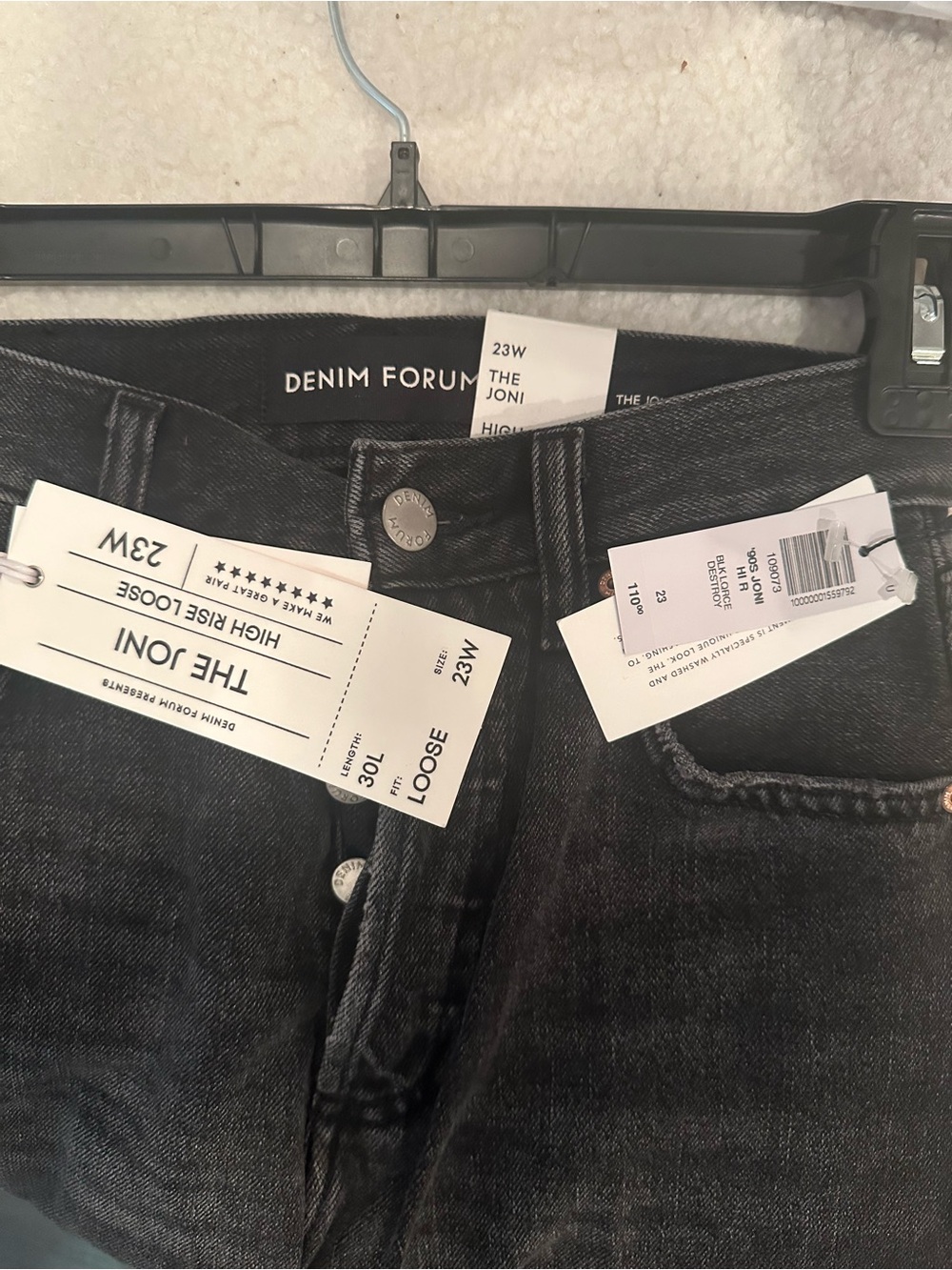 Denim Forum Black Wash High-Rise Loose Jeans